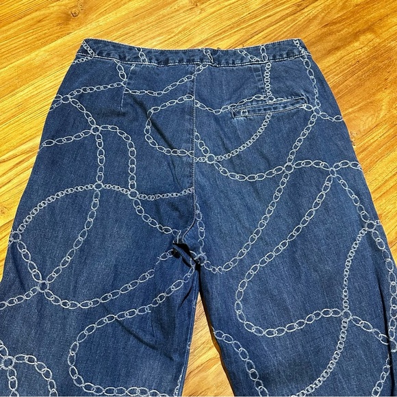 J.McLaughlin Women’s Everly Bashford Chain Wide Leg Jean Blue Trouser Style 4 - Picture 9 of 14